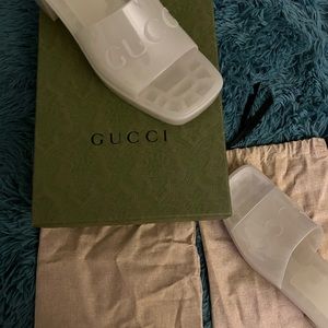 Gucci , Glow In The Dark platform slide sandals.  Size is EU 38- US 8.